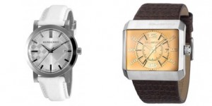 relojes modernos para hombre de la marca Custo y Burberry 