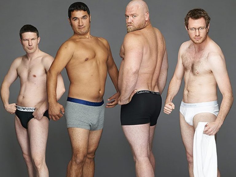 Ropa interior masculina, diferentes partes de abajo