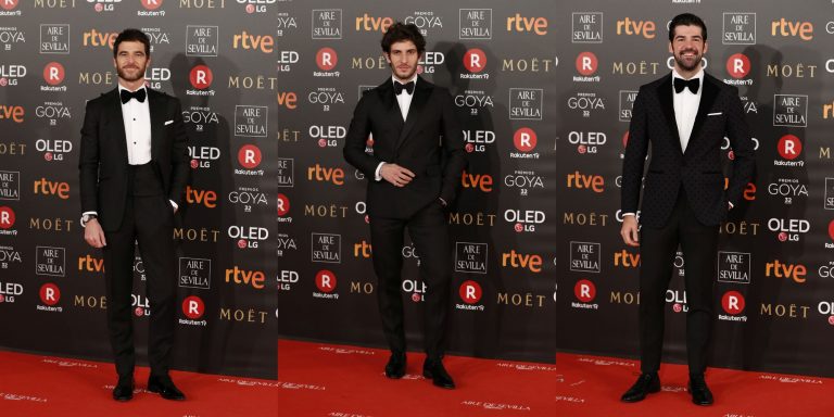 Los hombres le dan el toque de originalidad a la alfombra roja de los Goya