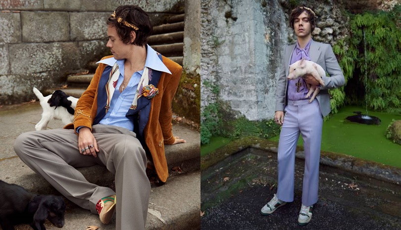Harry Styles pone de moda los Pantalones Acampanados de los 70