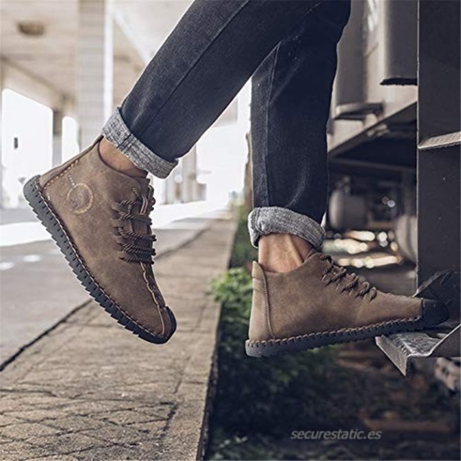 CHAMARIPA chaussures rehaussantes pour hommes - bottes chukka classiques - marron - 7CM plus grand